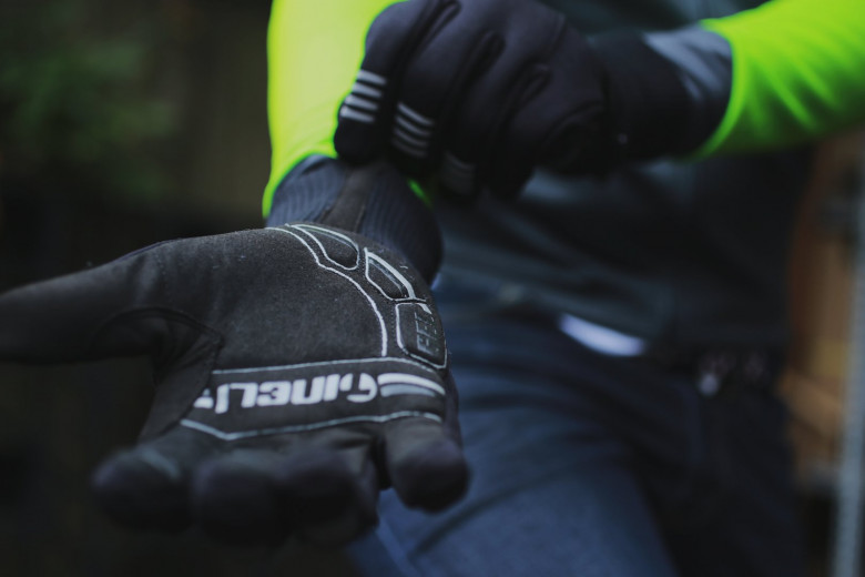 Black Winter gloves underside