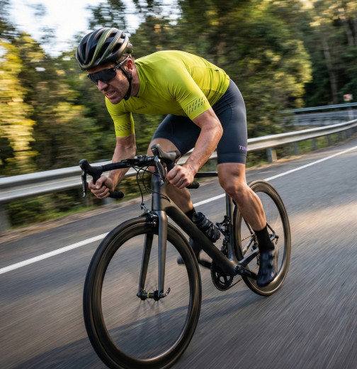 Citron Jersey carbone bibs action shot