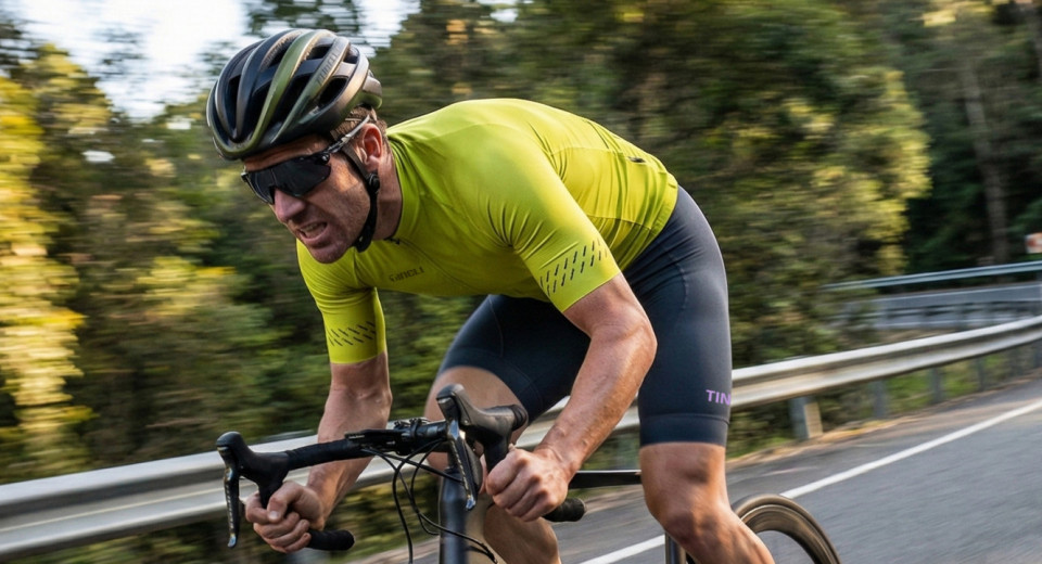 Citron Jersey carbone bibs action shot cut